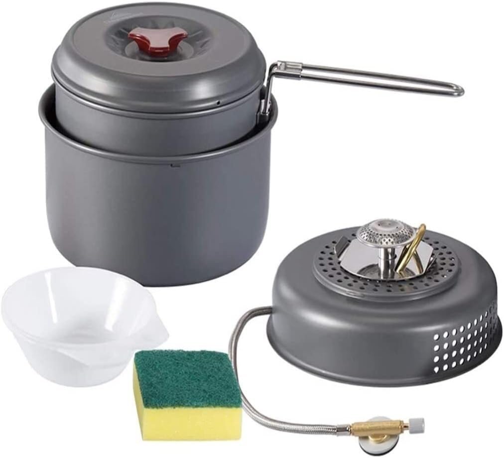 Camping Campfire Utensils, Boiler Cradle Pot Stove Base Bowl Dish Sponge Set Portable Cookware Cookout for Outdoor Camping Backpacking Gear