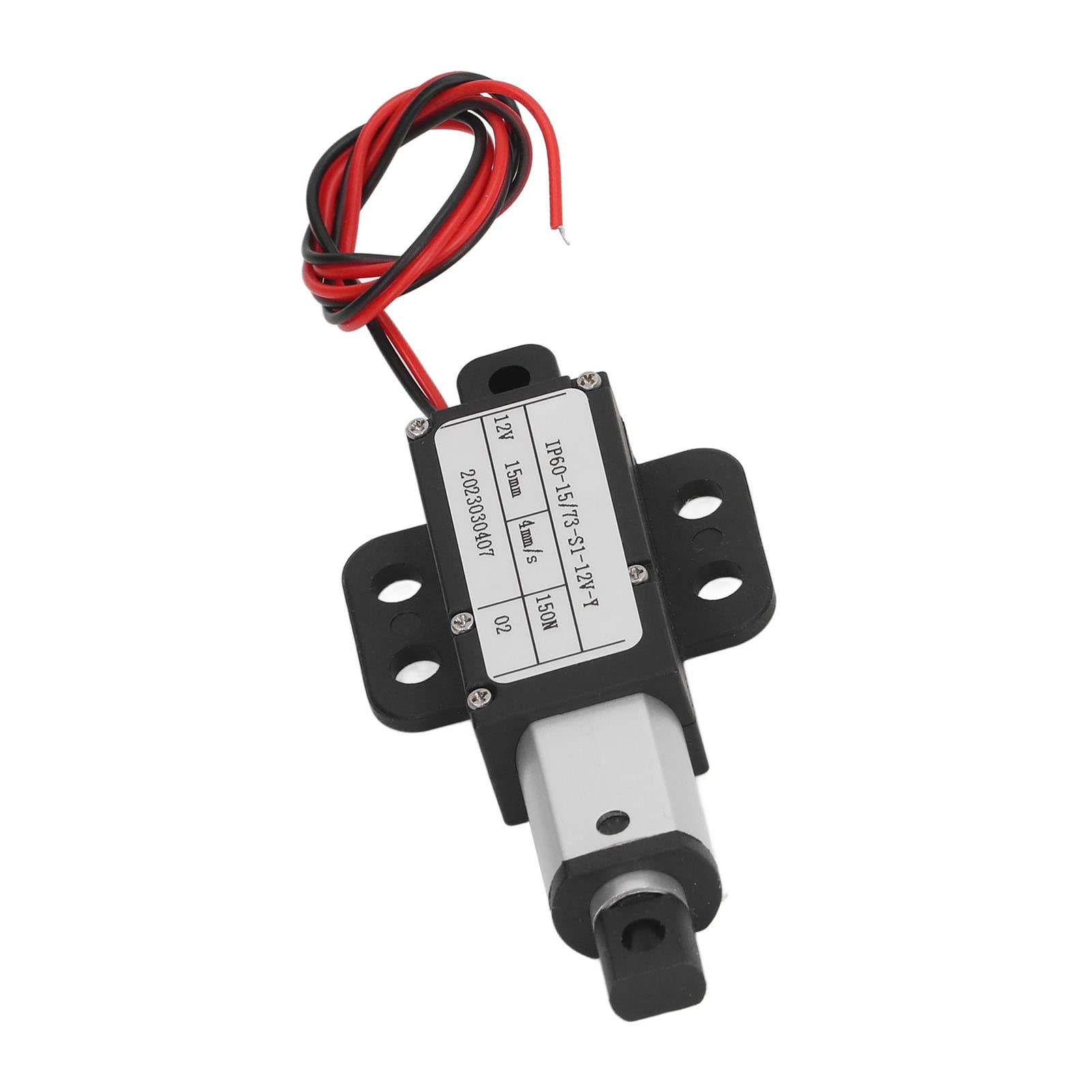 Micro attuatore lineare elettrico 150N 12V DC Motor Mini attuatore di movimento in lega di alluminio con corsa da 15 mm per macchine agricole industriali (Con staffa)
