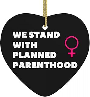 Christmas Ornaments Heart Ceramic with I Support Planned Parenthood #IStandWithPP We Stand with Planned Parenthood Hanging Tree Decorations Gift for 2022 Xmas Couples, Wedding