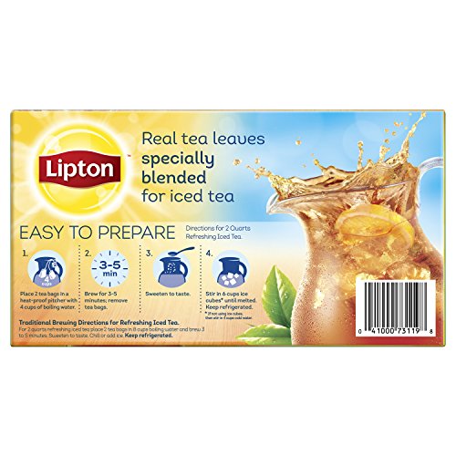 Lipton Family-Sized Black Iced Tea Bags, Decaffeinated, Unsweetened 48 Count (Pack Of 6) #TOP1