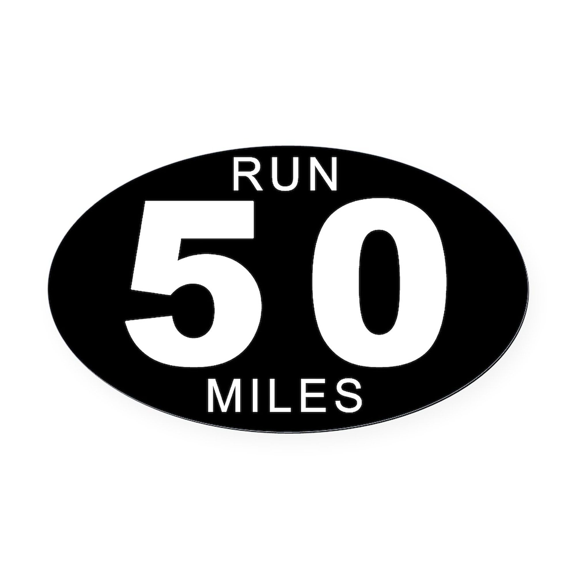 CafePress Run 50 Miles Euro Oval Car Bumper Magnet