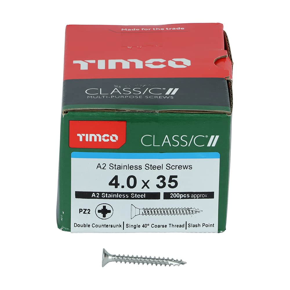 TIMco 40035CLASS - Pz2 Csk A2 Acero Inoxidable Clásico Tornillo