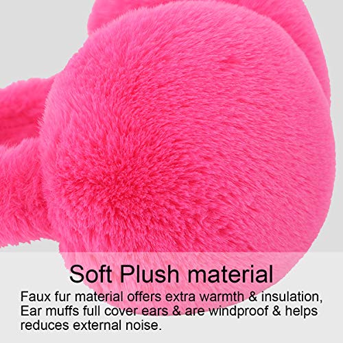 Simplicity Kids Bunny Earmuffs Cute Plush Winter Ear Warmers,Watermelon Red3
