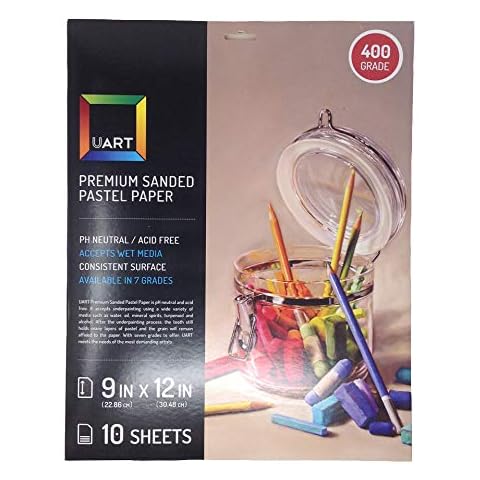 Uart Sanded Pastel Paper M-148931 9-Inch/12-Inch No.400 Grade Paper, 10-Pack Cover
