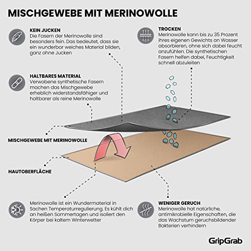 GripGrab Merino Liner Handschuhe Touchscreen Thermo Unterziehhandschuhe Fahrrad mit Merinowolle Radsport Alltag Wandern