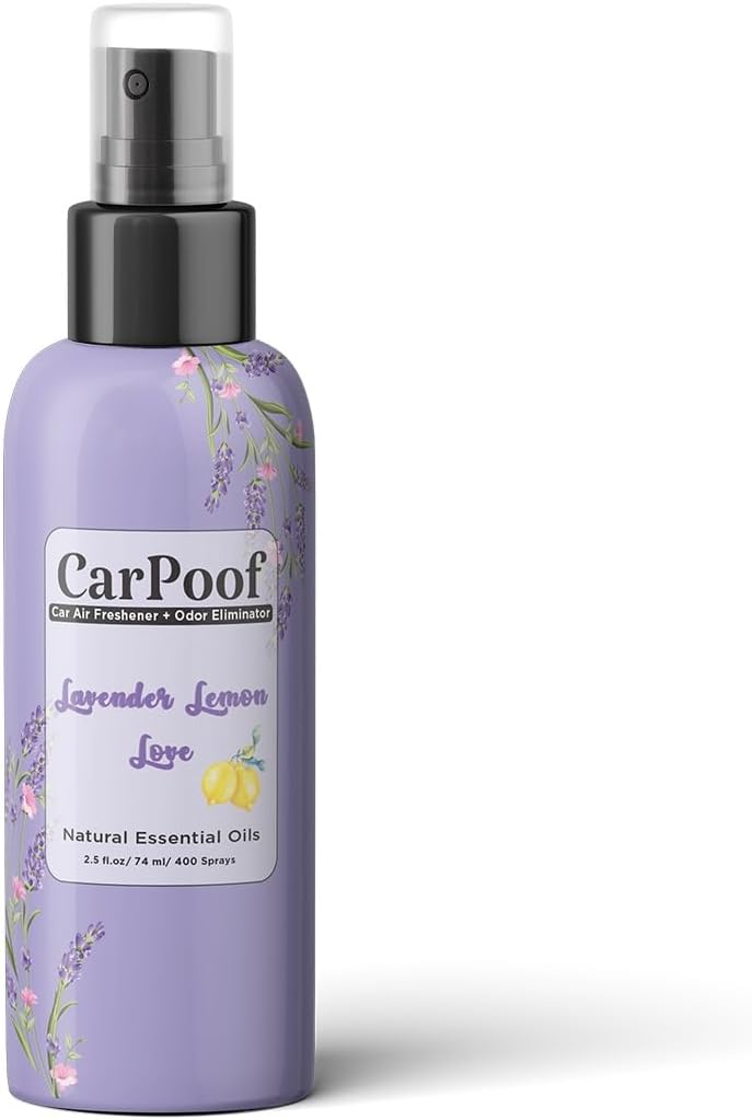 Car Air Freshener natural non toxic for Clean Fresh Car, 2.5 oz Travel Size, Car Odor Eliminator, natural scents, Lavender Lemon