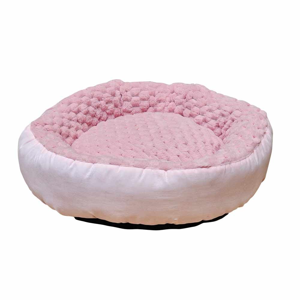 Lit confortable donut Nobby Classic Diamond rose Ø 70 cm panier rond chien