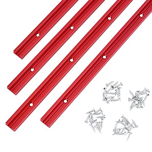 48 Aluminum T Track for Woodworking Jigs & Fixtures-Red Color-4PK