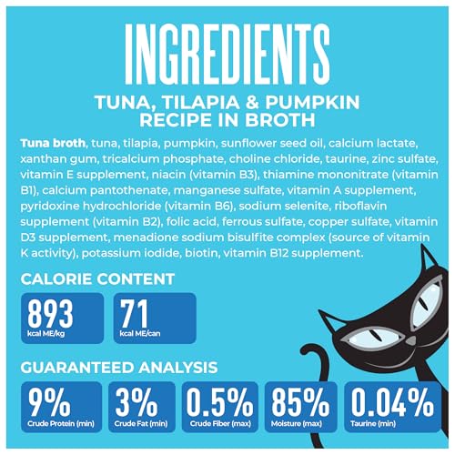Image of Tiki Cat Friends Tuna, Tilapia & Pumpkin Wet Cat Food | Friends Recipe with Tuna, Tilapia & Pumpkin, Grain Free, High Moisture, Formulated for Adult Cats, 2.8 Oz Can (12 Count)