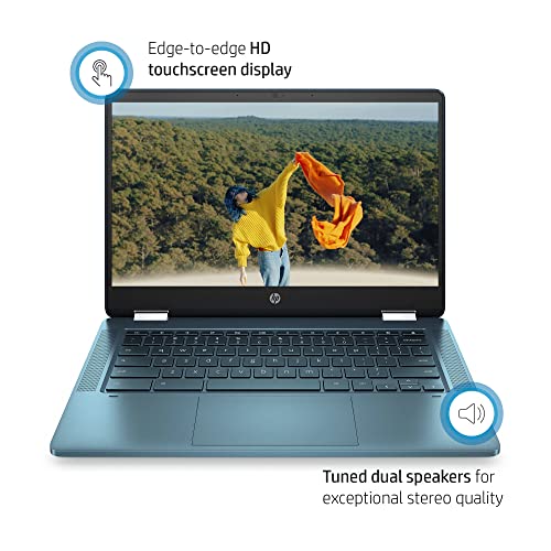 Hp 2022 Newest X360 Chromebook Spin 2-In-1 Convertible Laptop Student Business, 14" Hd Touchscreen, Dual Core Intel Celeron N4120 Processor, 4Gb Ram, 64Gb Emmc,Camera, Wi-Fi, Chrome Os+Marxsolcables #TOP1