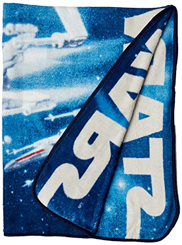 Jay Franco Star Wars Classic Vintage Logo Throw Blanket, Blue
