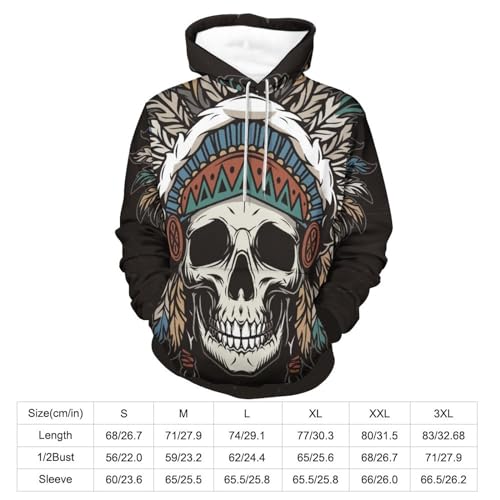 Sweat à capuche tribal UMENG : pull unisexe noir taille S - 2