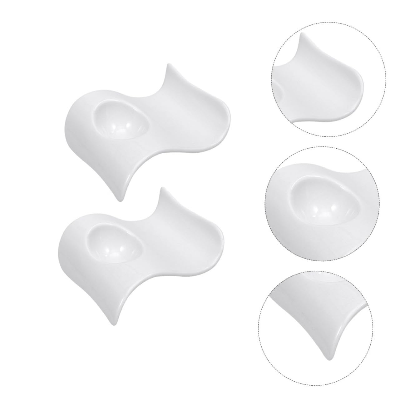 UKCOCO 6 Coquetiers en Céramique Blanc pour Servir Mini Apéritifs, Faciles à Nettoyer, Lot de 6 Pièces Design Moderne et Élégant