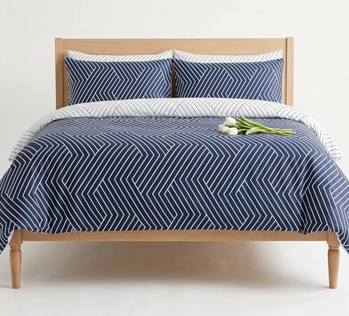 Housse de couette réversible coton rayé pour chambre moderne - 2
