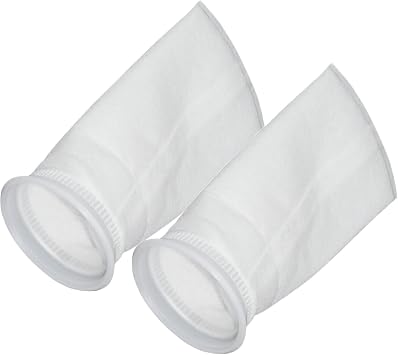 2 Pack Felt Filter Socks 50 Micron 4 Inch Ring by 9 Inch Long, Short Fabric Filter Bag 50 Micron