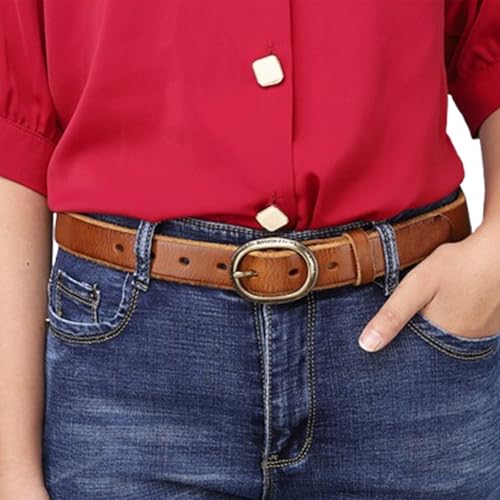 Ceinture fine femme en cuir véritable et boucle ovale pour ajuster un jean avec style - 4