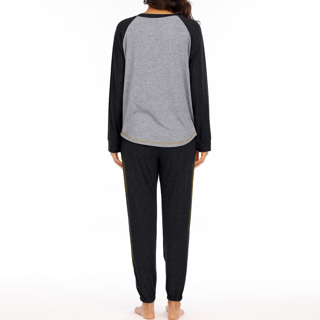 Cysincos Womens Sweatsuits 2 Piece Outfit Sweatpants Loungewear Jogger Pajama Set Long Sleeve Pullover Drawstring Pants