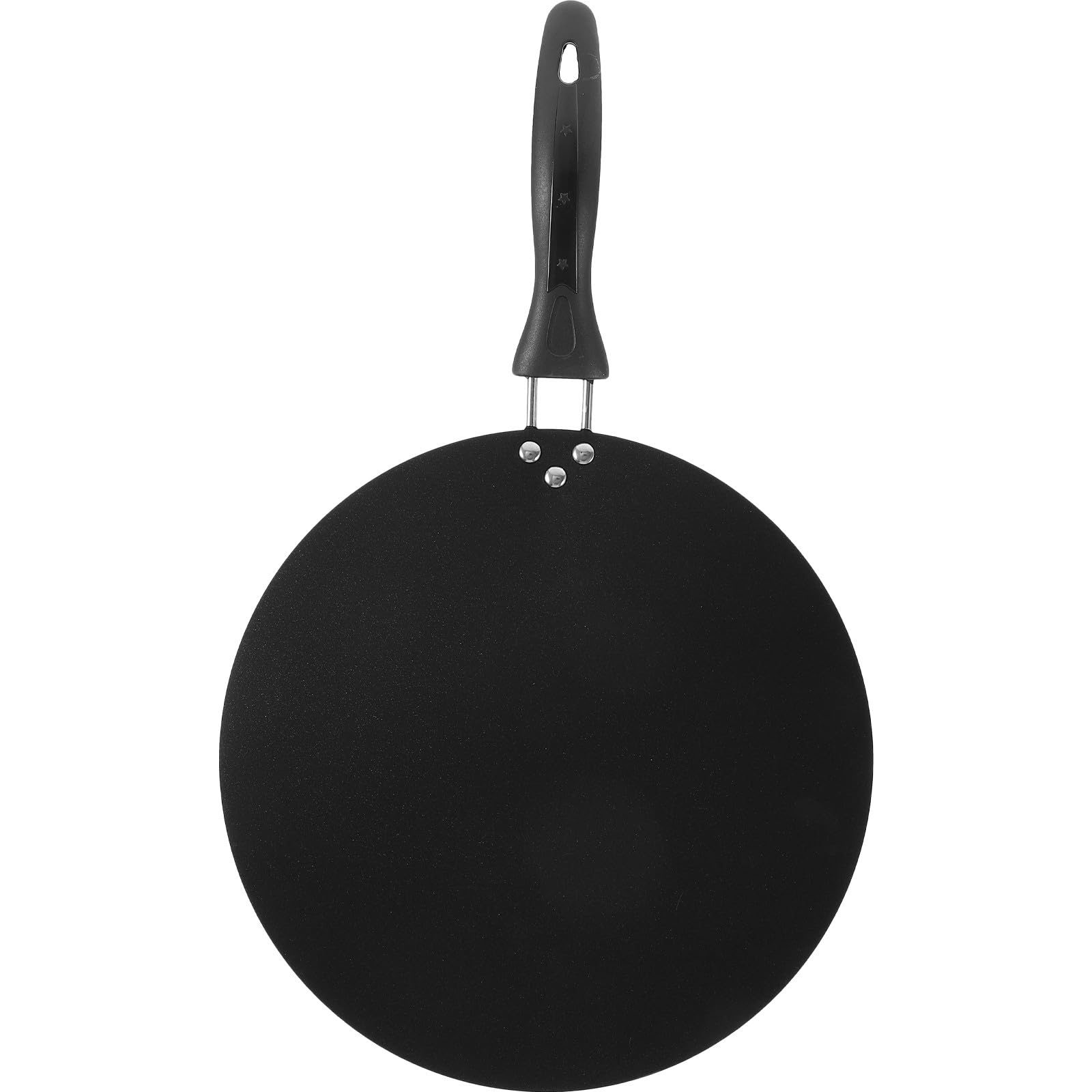 FRCOLOR Padella Antiaderente Nera per Crepes e Omelette con Manico in Abs e Ferro, Pentola Piatta per Cucinare Pancake e Frittate a Casa