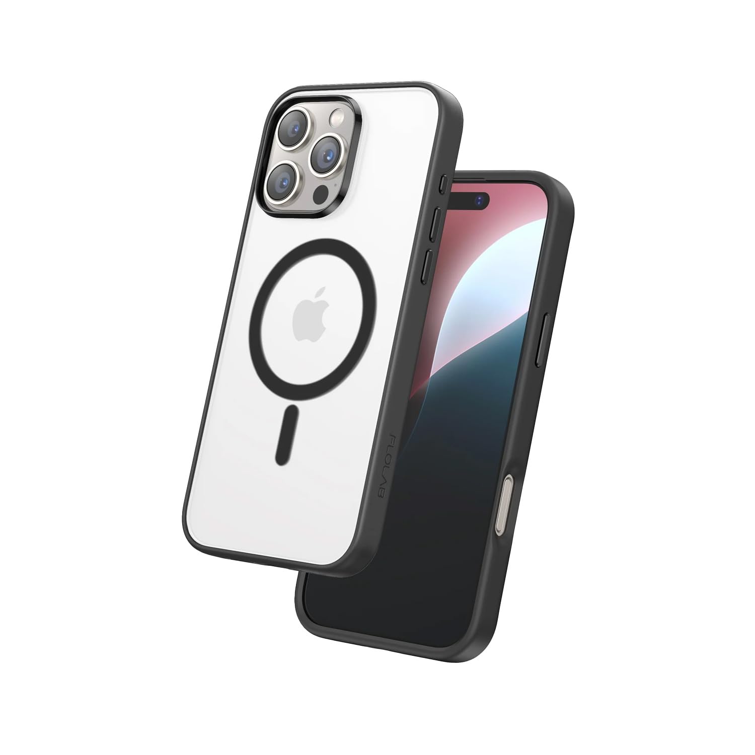 FLOLAB Surtect Tri-Fusion Magnetic for iPhone 16 Pro Max Case Protective Slim Design Magsafe Compatible Military Grade - Black Matte Translucent