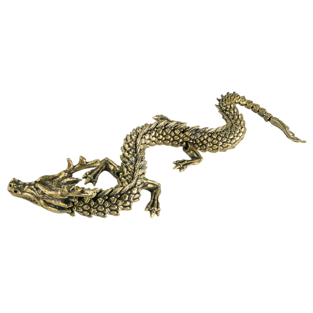 Estatua de Dragón de Cobre Dorado para Escritorio, Adorno Decorativo