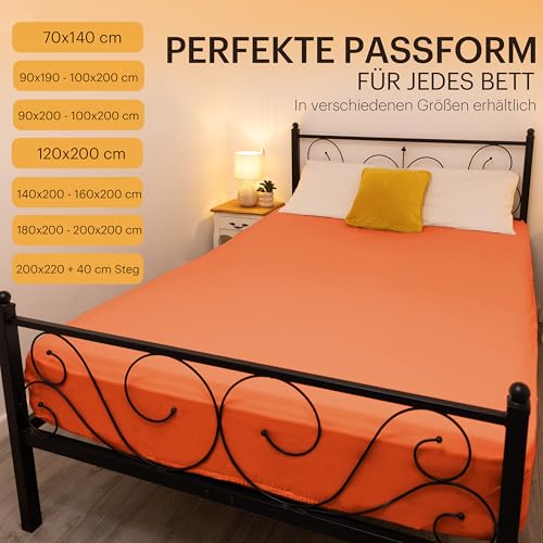 NatureMark 2er Pack Jersey Spannbettlaken, Spannbetttuch 100% Baumwolle in vielen Größen und Farben MARKENQUALITÄT ÖKOTEX Standard 100… – Ansicht 4