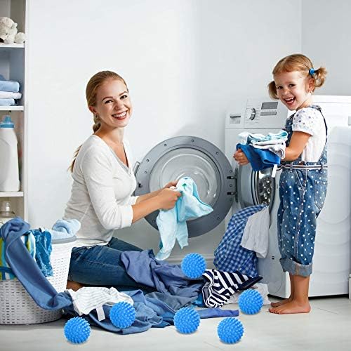 fanshiontide 4 Pcs Blue Dryer balls, Reusable Tumble Dryer Dryerballs Fabric Softener Ball for Washing Machine Laundry