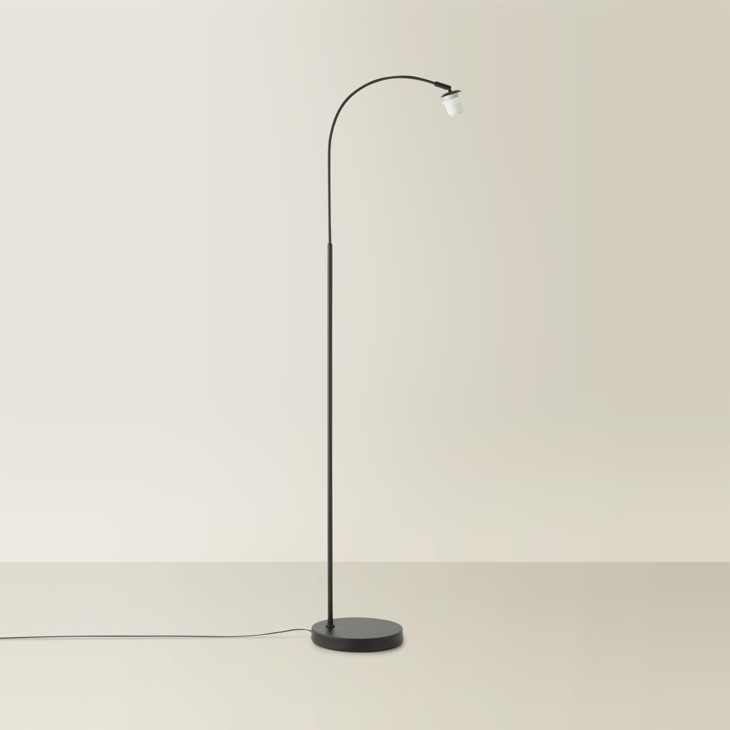 Minisun Lamp Base Only | Modern Style Black Curved Stem Floor Lamp Base | Floor Lamps & Torchieres, Home Décor & Improvement Essential