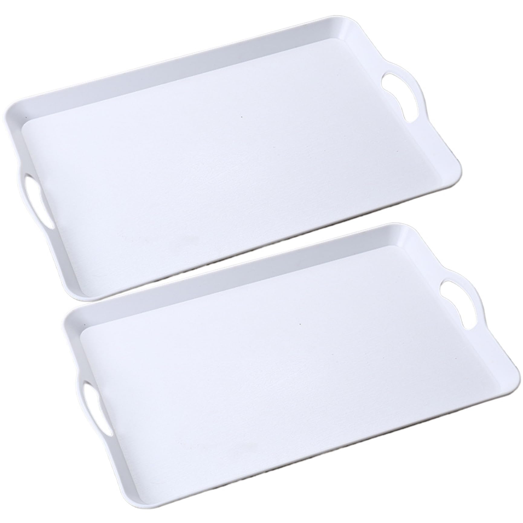 Plateau de service lot de 2 grands modèles lavables avec poignées et effet grain de bois