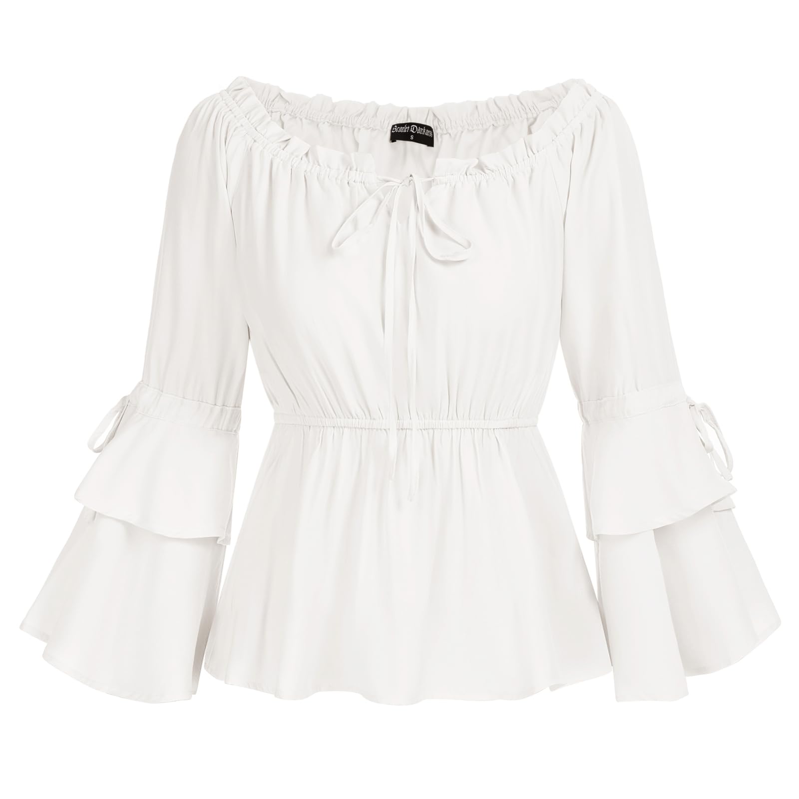 SCARLET DARKNESS Camicette da donna rinascimentali con spalle scoperte e maniche lunghe