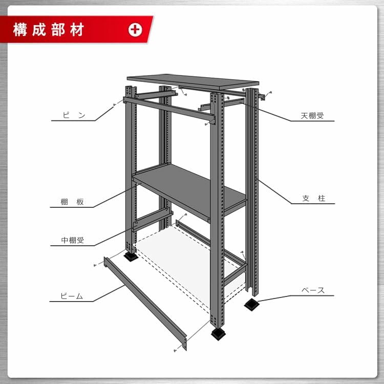 スチールラックのキタジマ 軽量 軽中量棚150kg 連結 幅180&times;奥行30&times;高さ120cm 3段 ブラック F 150kg/段