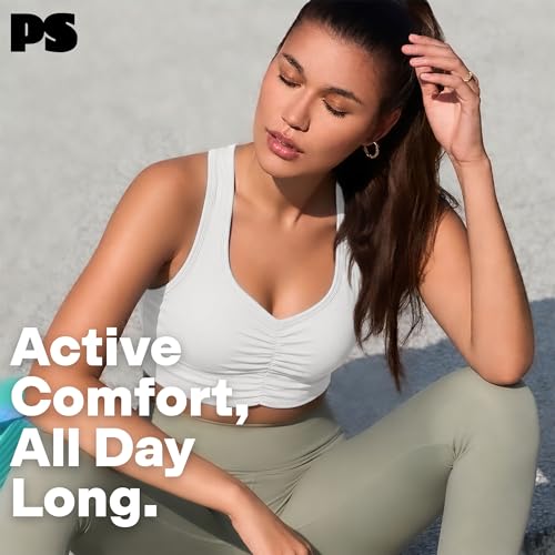 Image of POPSUGAR Sports Bras for Women - Y Back, High Neck, Strappy & Long Line Padded Racerback Bra Workout Yoga Top Racer Back Bra