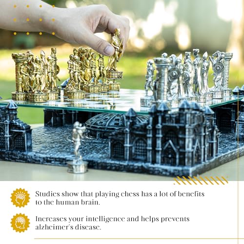 Set de Ajedrez 3D Renaissance Knight con Piezas Metálicas miniatura 5
