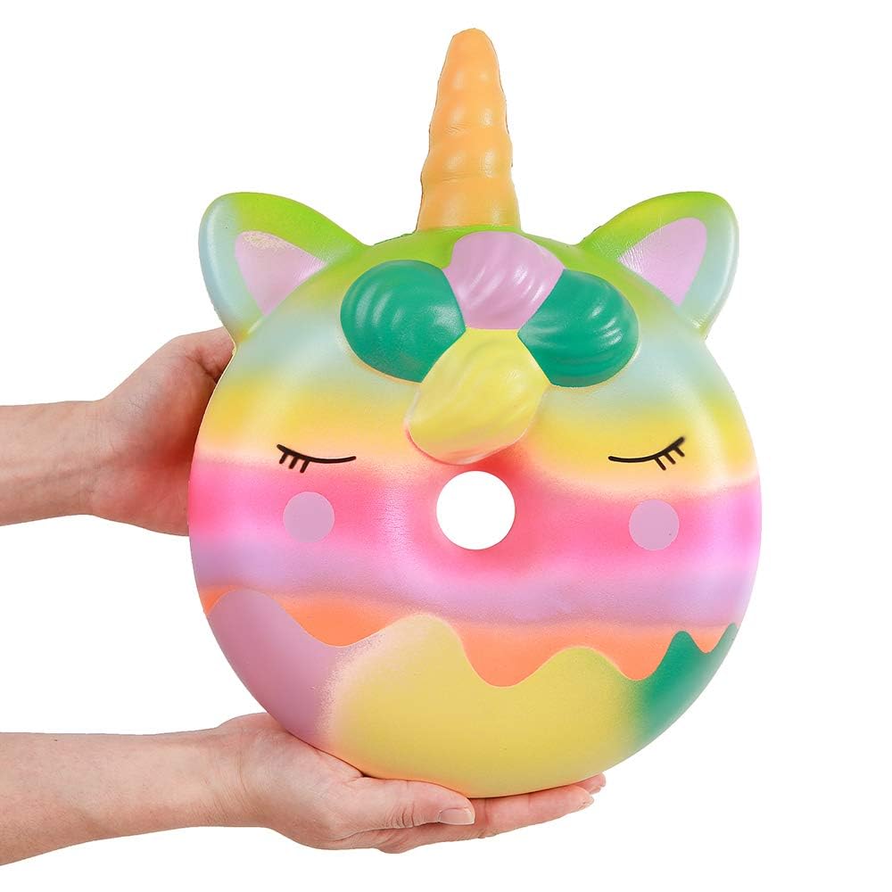 Anboor 13 Inches Squishies Jumbo Unicorn Donut Kawaii Soft Slow