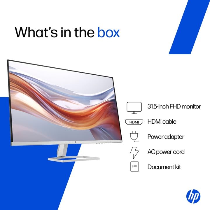 Image of HP Series 5 31.5 inch FHD Monitor - 532sf, 31.5inch(80cm),FHD (1920 x 1080),300 Nits,Anti-Glare, Eye Ease,5.1kg
