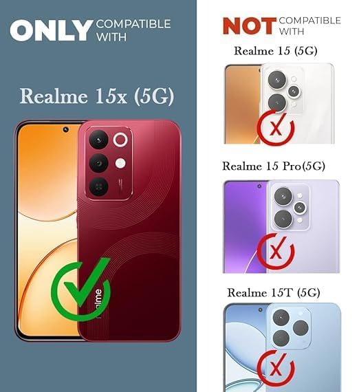 Image of Jkobi Shockproof Crystal-Clear Back Cover for Realme 15X (Magsafe Wireless Support | Drop & Camera Protection | Hard Polycarbonate)