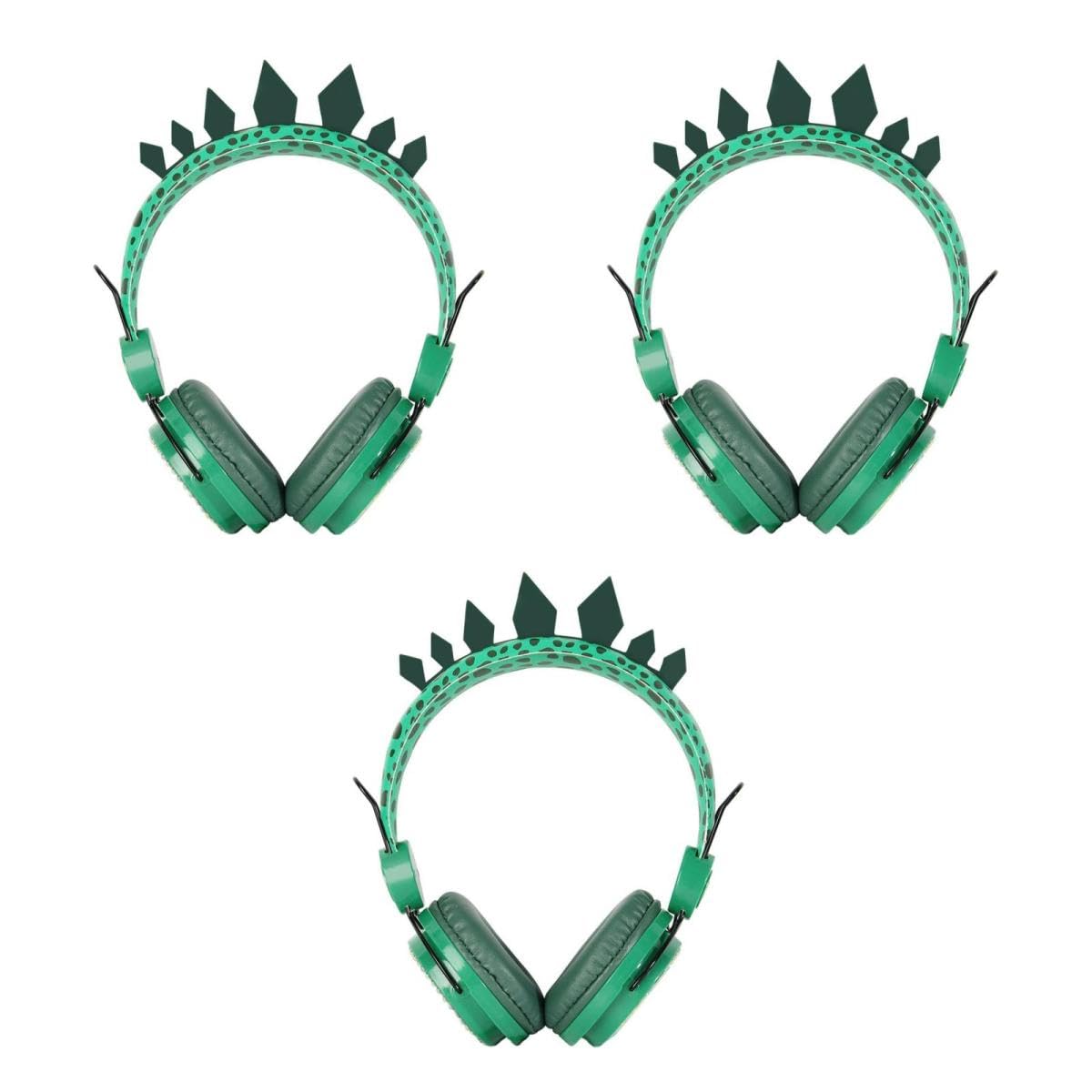 HEMOTON 3 Cuffie Auricolari Per Ragazzi Con Microfono Design A Forma Di Dinosauro Con Strass Per La Scuola