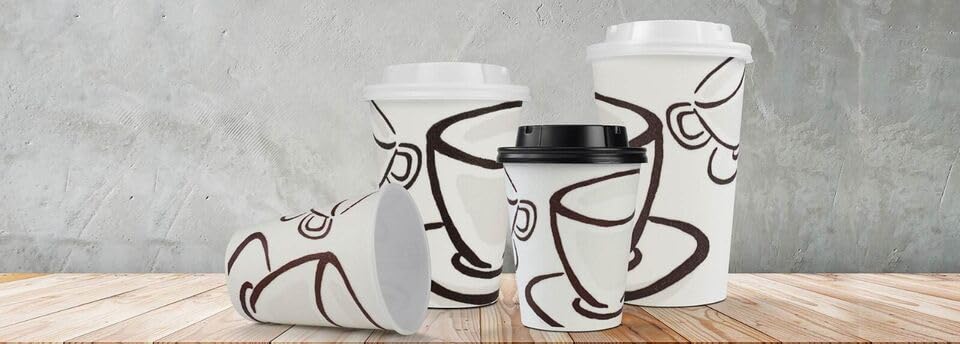 URBNLIVING Bicchieri di carta isolati usa e getta per bevande calde, ideali per caffè e tè, perfetti per feste ed eventi, ideali per qualsiasi riunione (confezione da 500