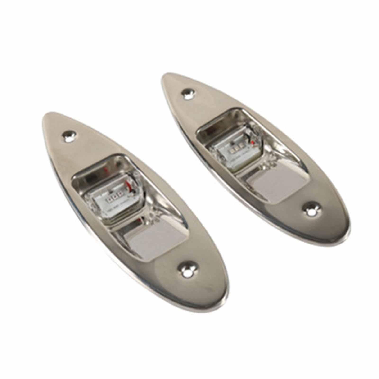 2 Luci di Navigazione Marine per Imbarcazioni, in Acciaio Inossidabile, Resistenti, di Ricambio, Professionali, 1,5 W, 12 V.