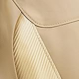 Flying Banner Universal Carbon Fibre Leather Car Seat Covers Airbag Compatible Seat Protector (Front Pair, All Beige) - Image 4