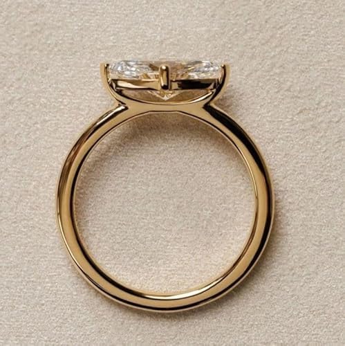 Diamond Engagement Ring 14k Yellow Gold Plated East West 2.5 CT Marquise Cut Solitaire Wedding Band,Wedding Gifted Ring,Gift For Her,Size 3-12.3