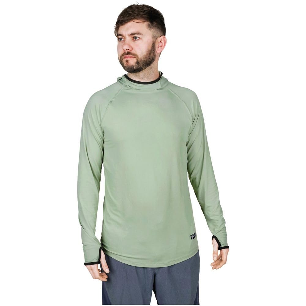 BLACKSTRAPMens Brackish Hooded Top UV Sun Shirt - Olive | Small