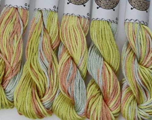 Image of KCS Big skeins of 25 Meters Size 25 Color Variegated Cross Stitch Stranded Threads,6 skeins,4508