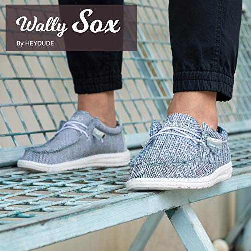 Hey Dude Men's Wally Sox Ice Grey Size 10 | Men’s Shoes | Men's Lace Up Loafers | Comfortable & Light-Weight #TOP2