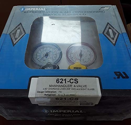 Manifold de 4 válvulas Imperial Eastman 621CS con visor de vidrio y mangueras de 60 pulgadas miniatura 2