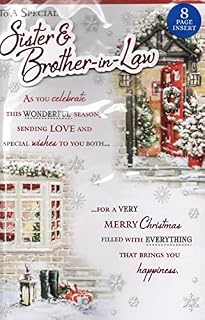Prelude Sister and Brother-In-Law Christmas Card ~ Merry Christmas Sister and Brother-In-Law ~ Traditional Christmas Tree Slim Card
