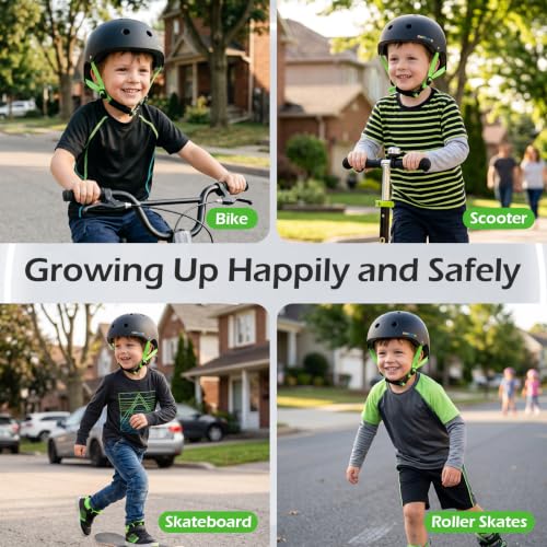 Image of Odoland Kids Bike Helmet for Boy Girl Age 3-8 for Cycling, Scooter, Skating