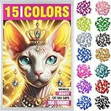WQGVY 15 Colors | 150 pcs Cat Nail Caps | Cat Claw Covers Tips with Adhesives and Applicators (L)
