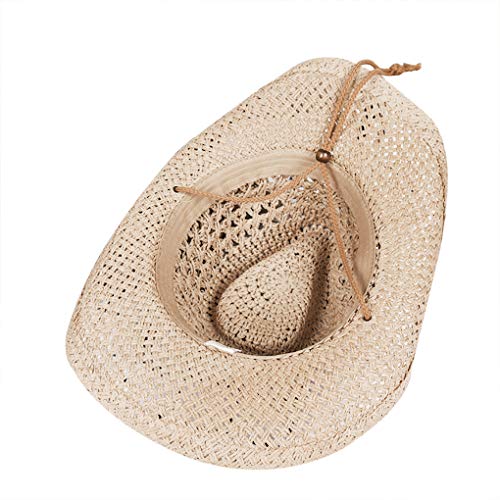 Sombrero de paja para mujer y hombre, estilo cowboy miniatura 4