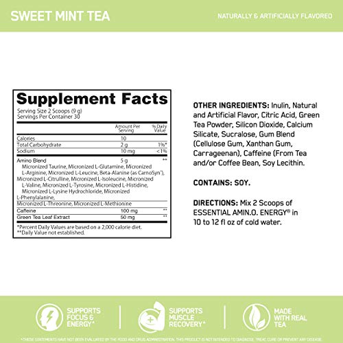 image for Optimum Nutrition Amino Energy - Pre Workout with Green Tea, BCAA, Ami
