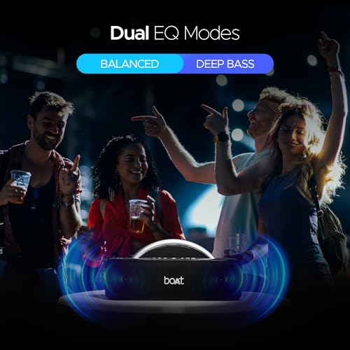 boAt Stone Lumos 60W Bluetooth Speaker w/ 7 LED Projection Modes, Hearables App Support, Dual EQs, Up to 9hrs of Playtime, TWS Feature, Built-in Mic, BT v5.3(Midnight Black) 4 51w0JICgbFL